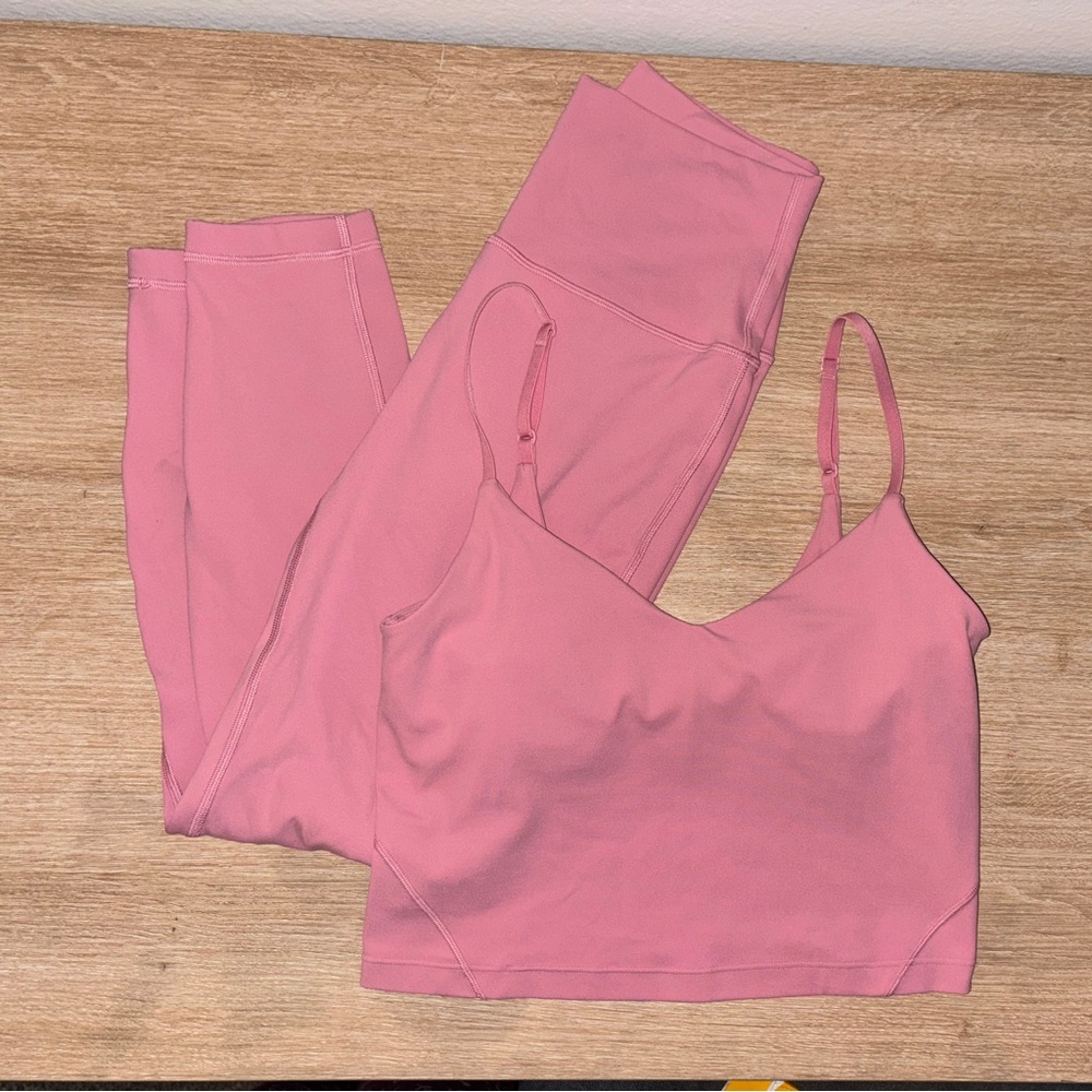 Lululemon Set Pink Tide Aligns (cami tank top + leggings)
